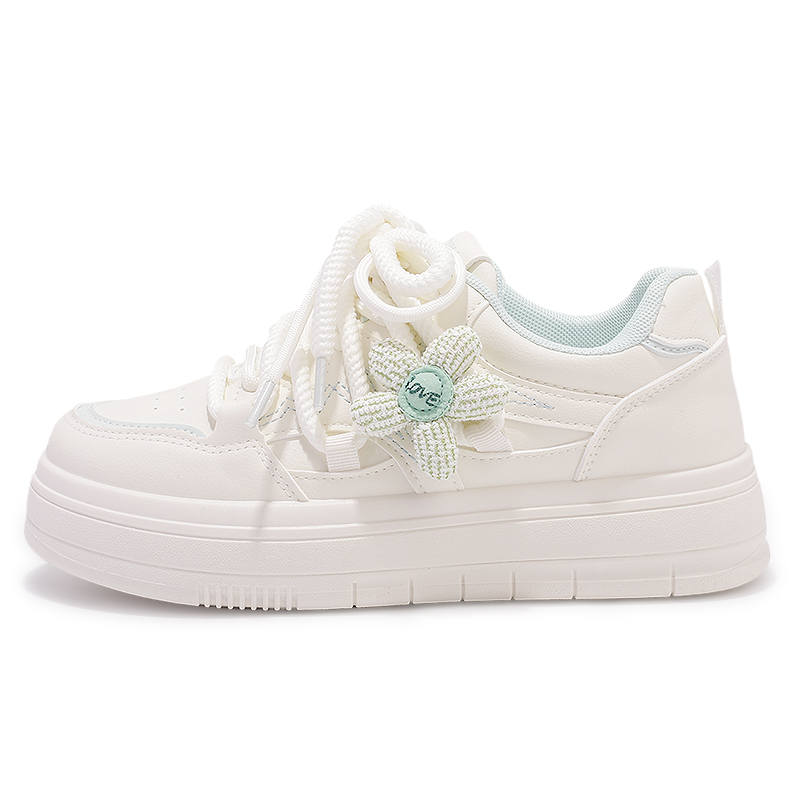 SNXR PU Slip Resistant Abrasion Resistant Low top Skateboard Shoes Women's White Green
