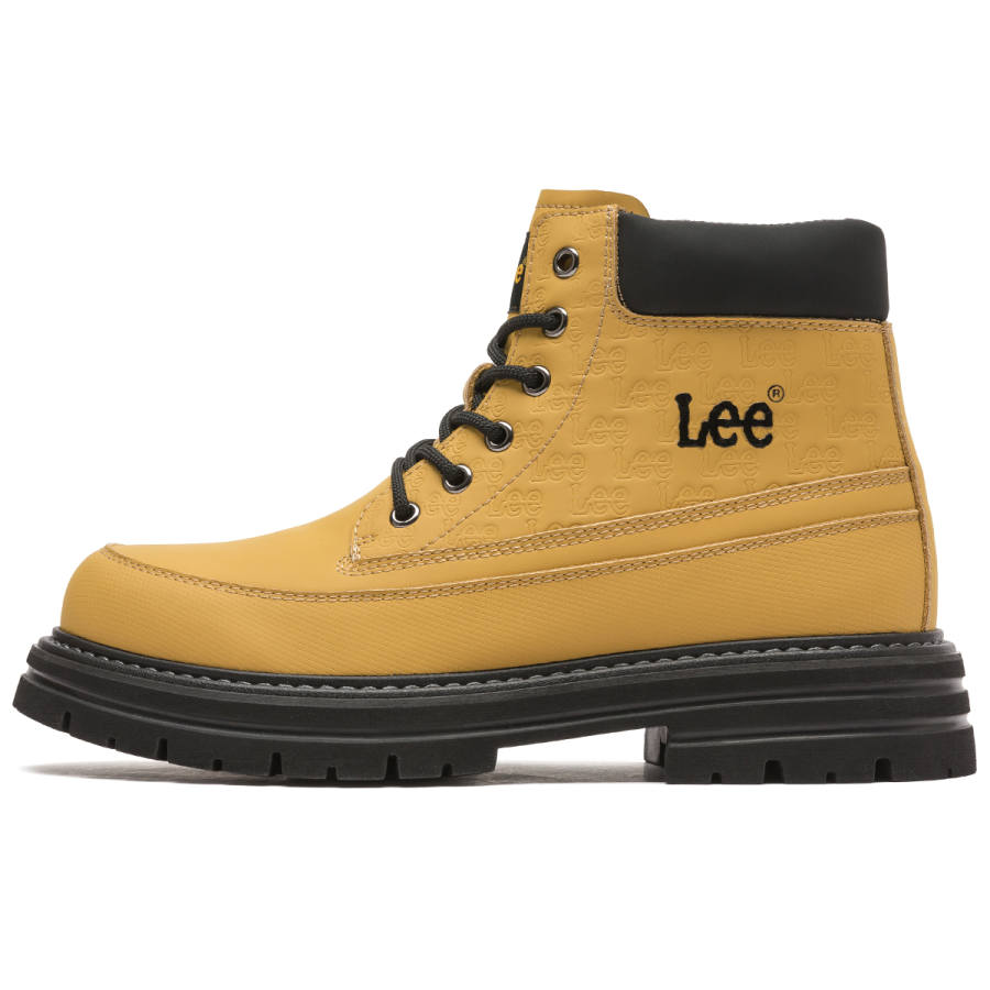 Lee Lee Yellow Boots Synthetic Leather, Textile Short Combat Boots Men's