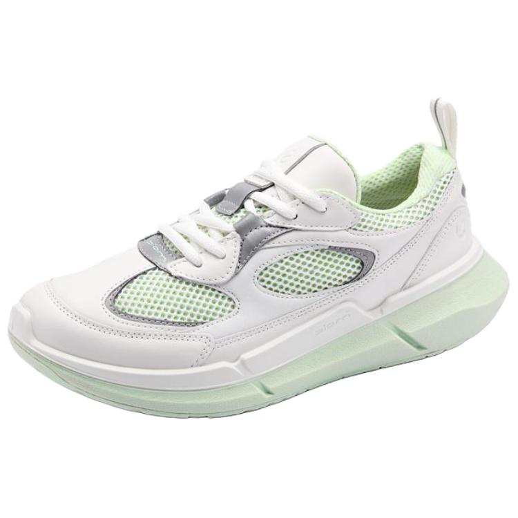 Ecco Cow Leather Low top Casual Shoes Women's White Green