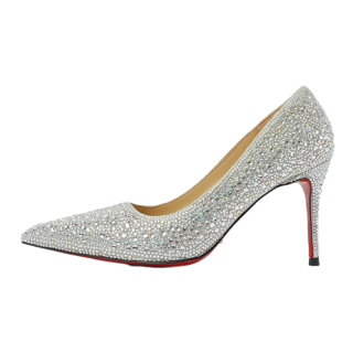 Houseofavenues Moment Of Holding Flowers Slim Heel High Heels Women's Shimmery Silver