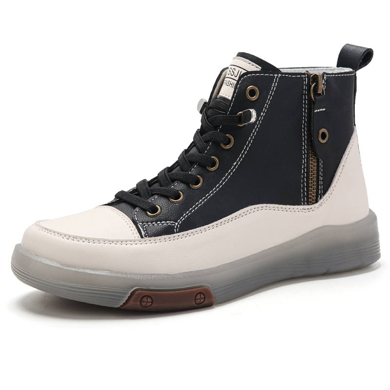 Reivantix Reivanti Synthetic Leather Fashion Short Combat Boots 3cm Women's Black