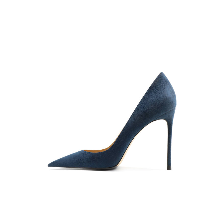 CHUYANG Suede High Heels Women's Dark Blue