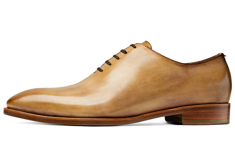 THOM WILLS British Business Old Money Style Genuine Leather Oxford Shoes Dress Shoes Men's Light Apricot Polished