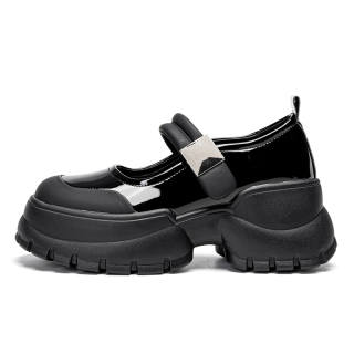 EXULL Q Pu Platform Mary Jane Shoes 7cm Women's Black