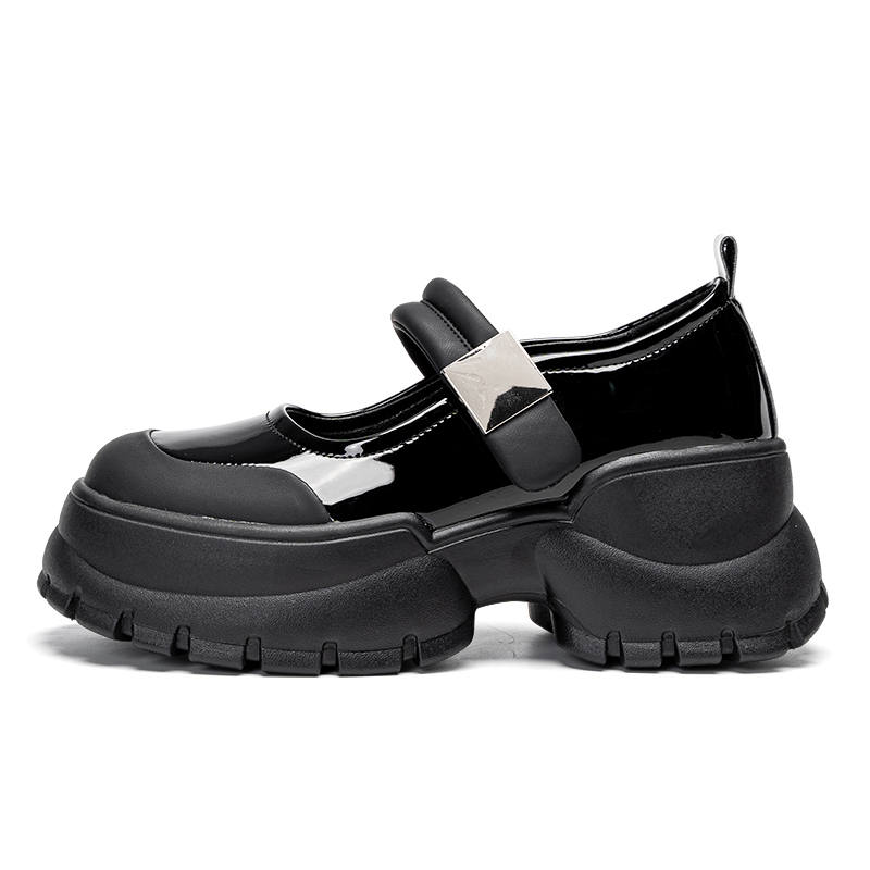 EXULL Q Pu Platform Mary Jane Shoes 7cm Women's Black