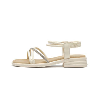 Spider King Synthetic Leather One Strap Sandals Women's Ecru