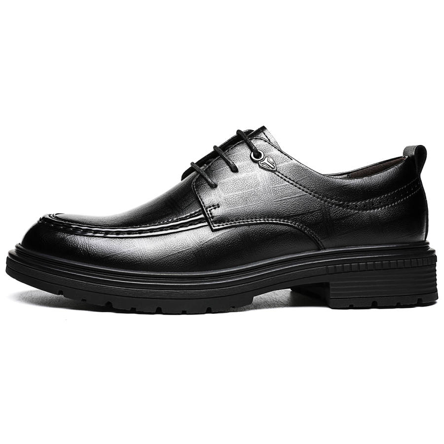CHINT CHINT Casual Leather Shoes Men's Low Top Black/Brown