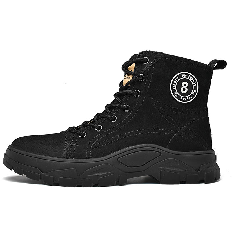 TOMAY TOMAY Leather Crew Combat Boots Unisex
