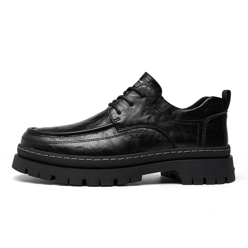 G.N.SHIJIA Business Everyday Commute Minimalist Style Height Increasing Fleece Lined Casual Shoes Men's Black