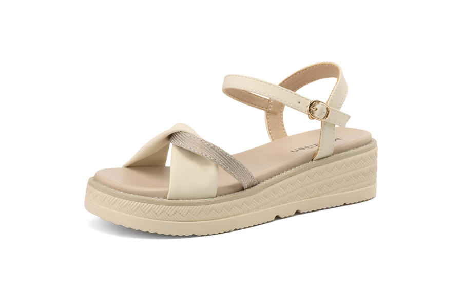 Mulinsen Synthetic Leather One Strap Sandals 4cm Women's