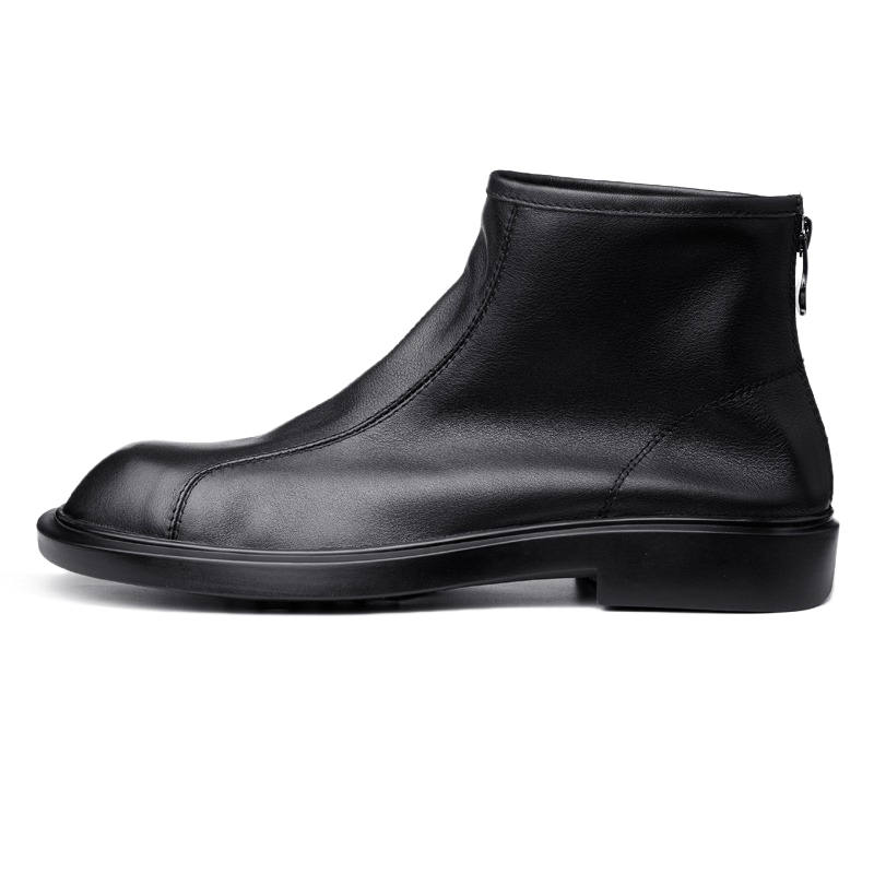 Brounvanm Brounvanm Top Grain Cow Leather Combat Boots 3cm Men's