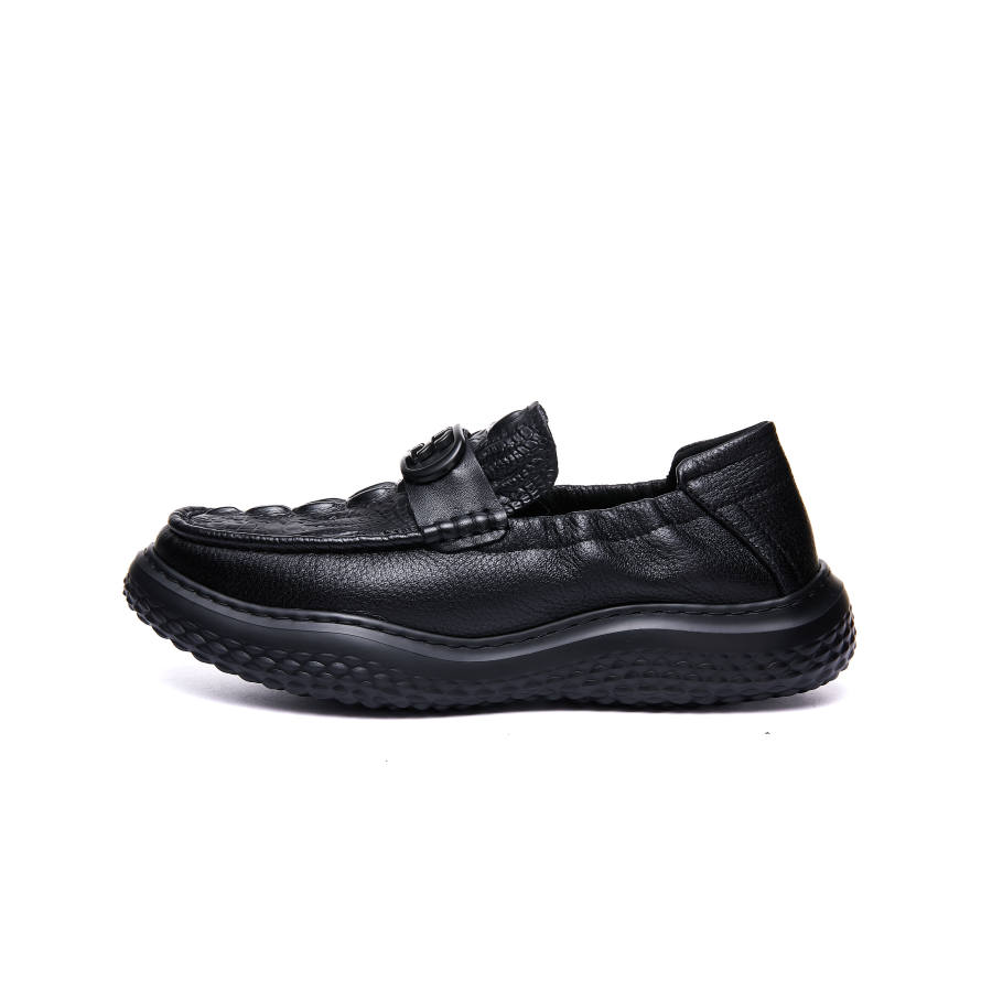 SHERIDAN Cow Leather Business Casual British Style Loafers Men's Black