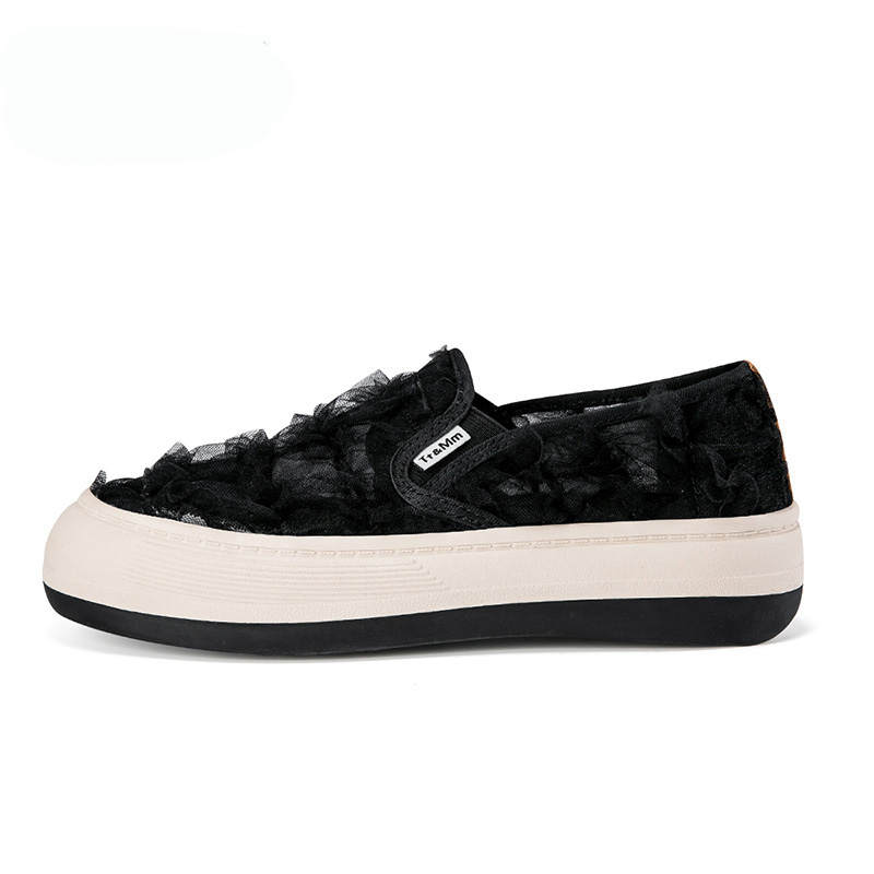 TT&MM Skateboard Shoes Women's Low Top Black/Apricot