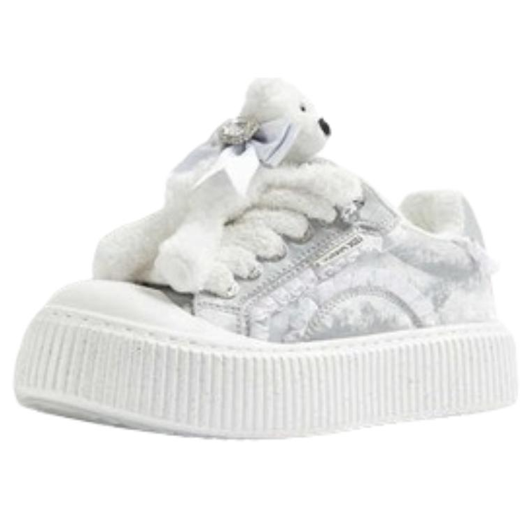 13 DEMARZO Low top Skateboard Shoes Women's Silver