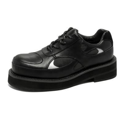 YEDANI Microfiber Leather Casual Shoes Men's Black