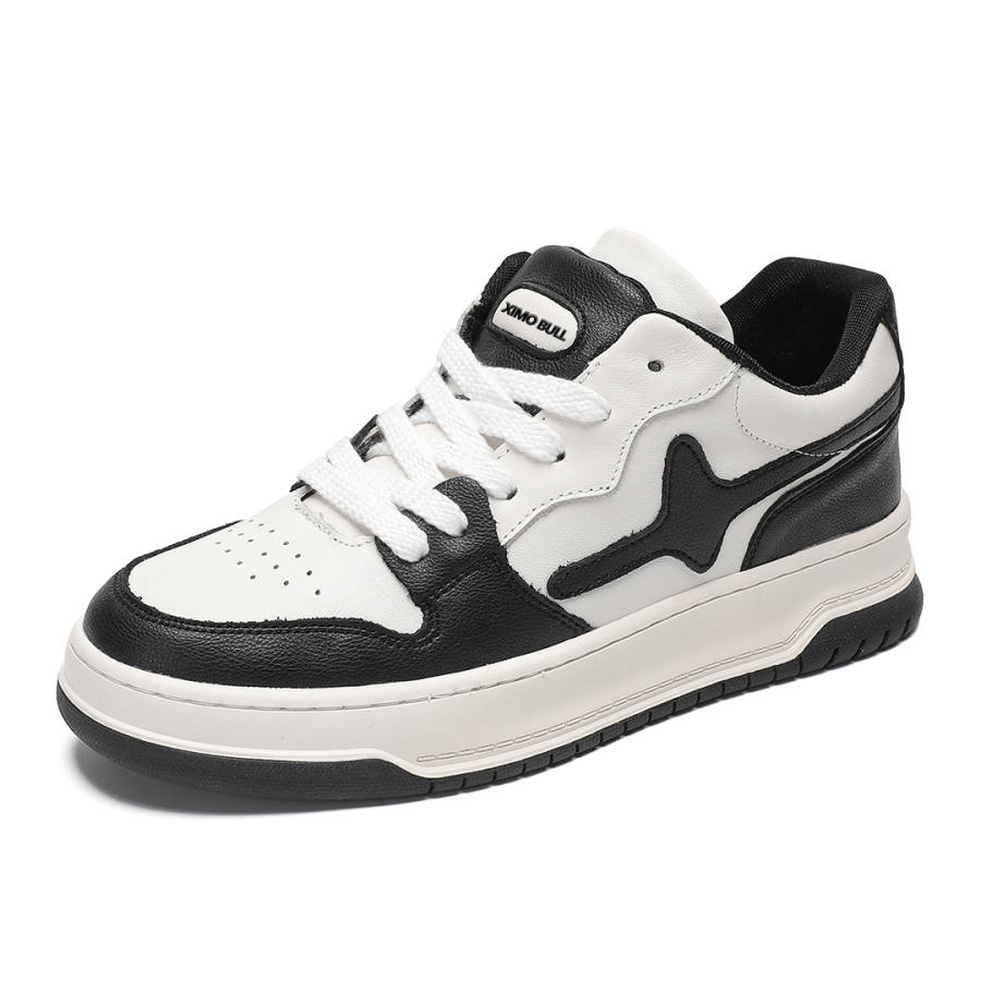 XIMO BULL Top Grain Cow Leather Slip Resistant Low top Skateboard Shoes Men's