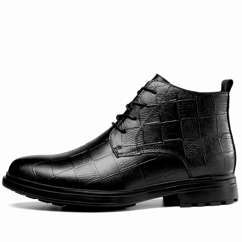 XIMO BULL British Style XIMO BULL Top Grain Cow Leather Casual Shoes Men's Black
