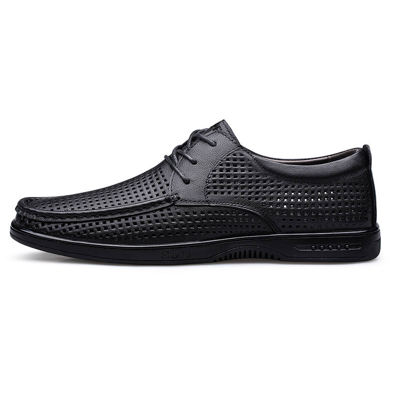PEHL Casual Leather Shoes Men's Low Top Black/Brown