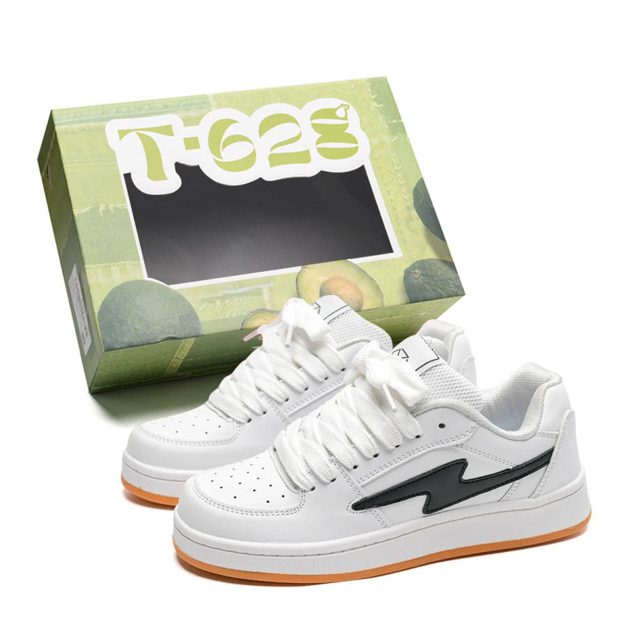 T628 Lightning Puffy Shoes Slip Resistant, Abrasion Resistant, Height Increasing Low top Skateboard Shoes Unisex