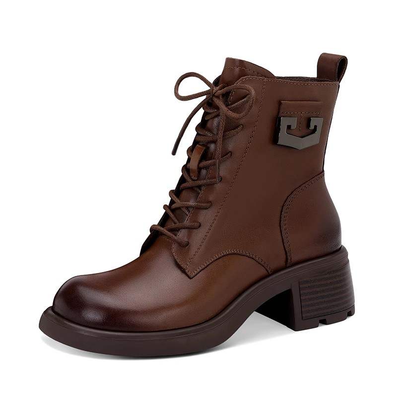 JESSICA SOPHIA Crew Combat Boots 4.5cm Women's