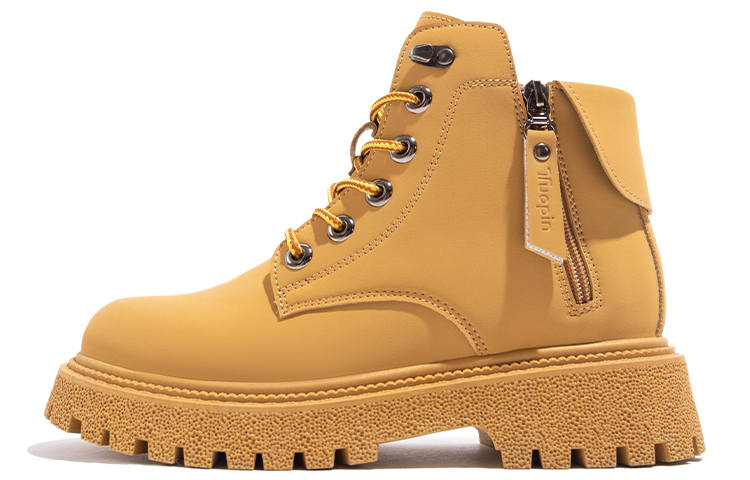 TUOPIN Outdoor Travel, Fashion Trend Synthetic Leather Crew Combat Boots 5cm Women's