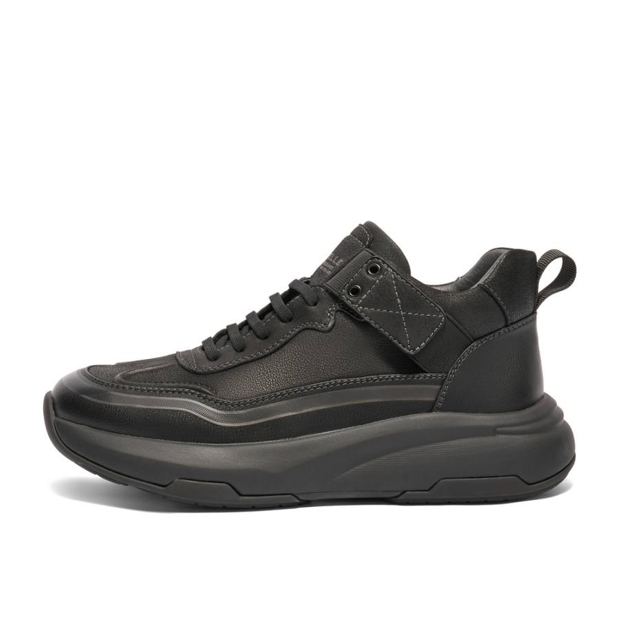 BELLE Cow Leather Slip Resistant Abrasion Resistant Slip Resistant Abrasion Resistant Low top Casual Shoes Men's Black