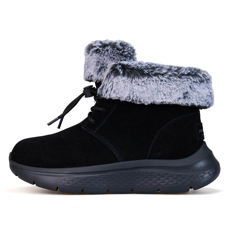 Joy&Mario Cow Split Leather Short Snow Boots Women's