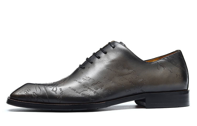 ASTON M.JAZZ Dress Shoes Men's Low Top Gray/Yellow Brown