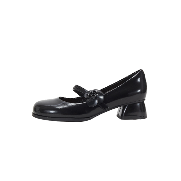 Teenie Weenie Cow Leather Block Heel Mary Jane Shoes Women's