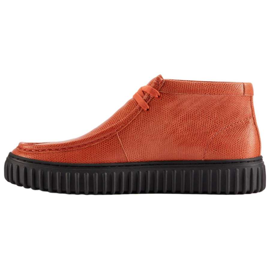 Clarks Martine Rose x Clarks WALLABEE Leather Lace Up Ankle Boots Unisex Orange