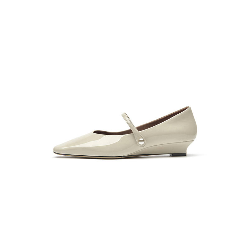 FIVE PLUS FIVE PLUS Top Grain Cow Leather Flat Mary Jane Shoes Women's