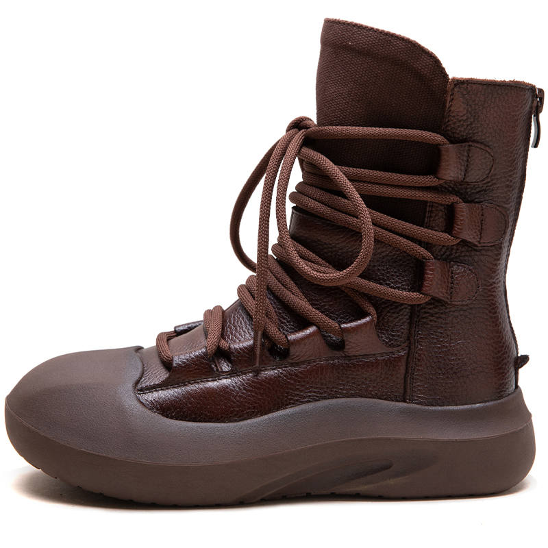 JIEZHOU Top Grain Cow Leather Ankle Boots 4cm Women's