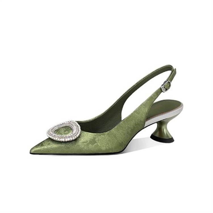 JESSICA SOPHIA Cow Leather Flared Heel High Heels 4.5cm Women's