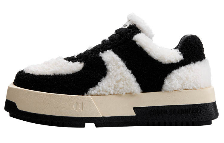 CHOCO CONCERT Cow Leather Low top Skateboard Shoes Unisex Black White