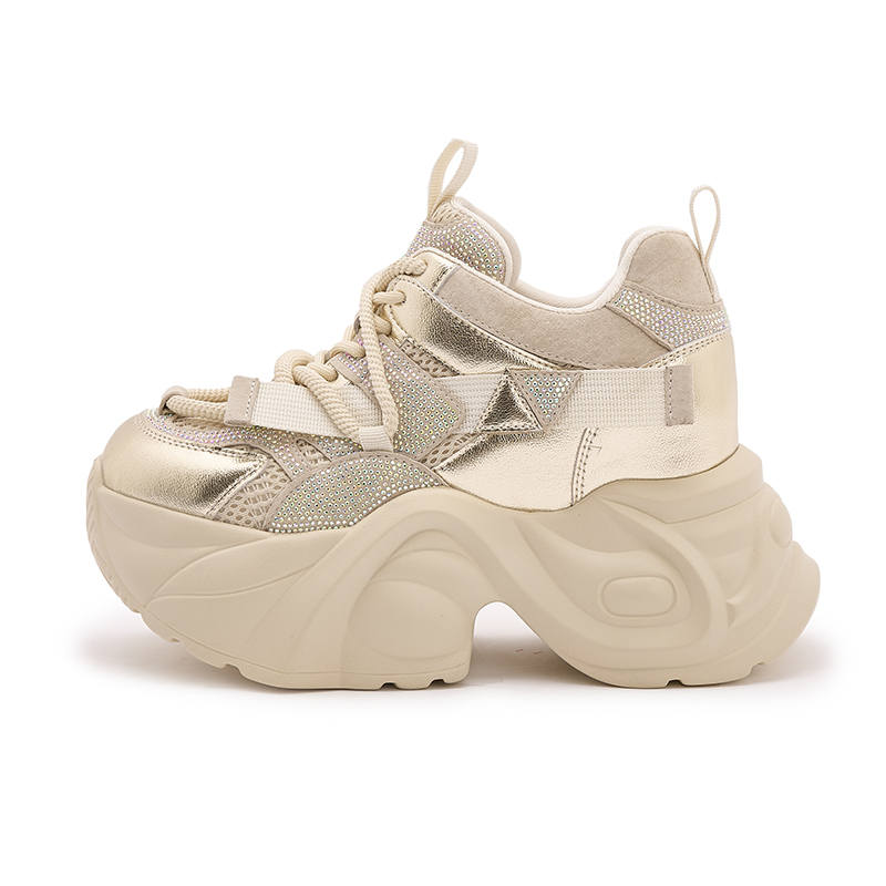 MILANLIANGE Cushioning Slip Resistant Low top Chunky Sneakers Women's