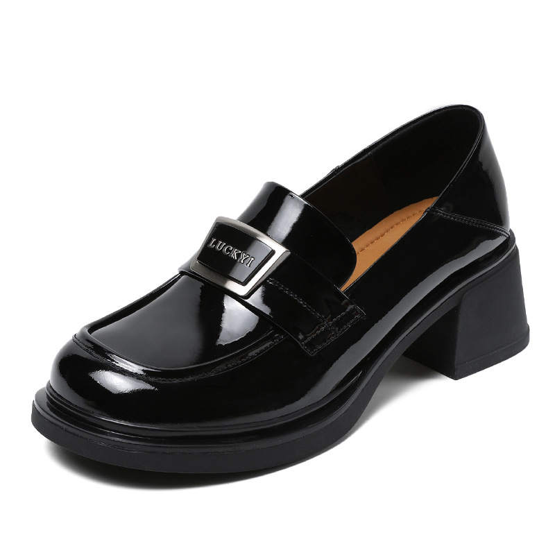 Devanro Devanro Top Grain Cow Leather Loafers 5.5cm Women's