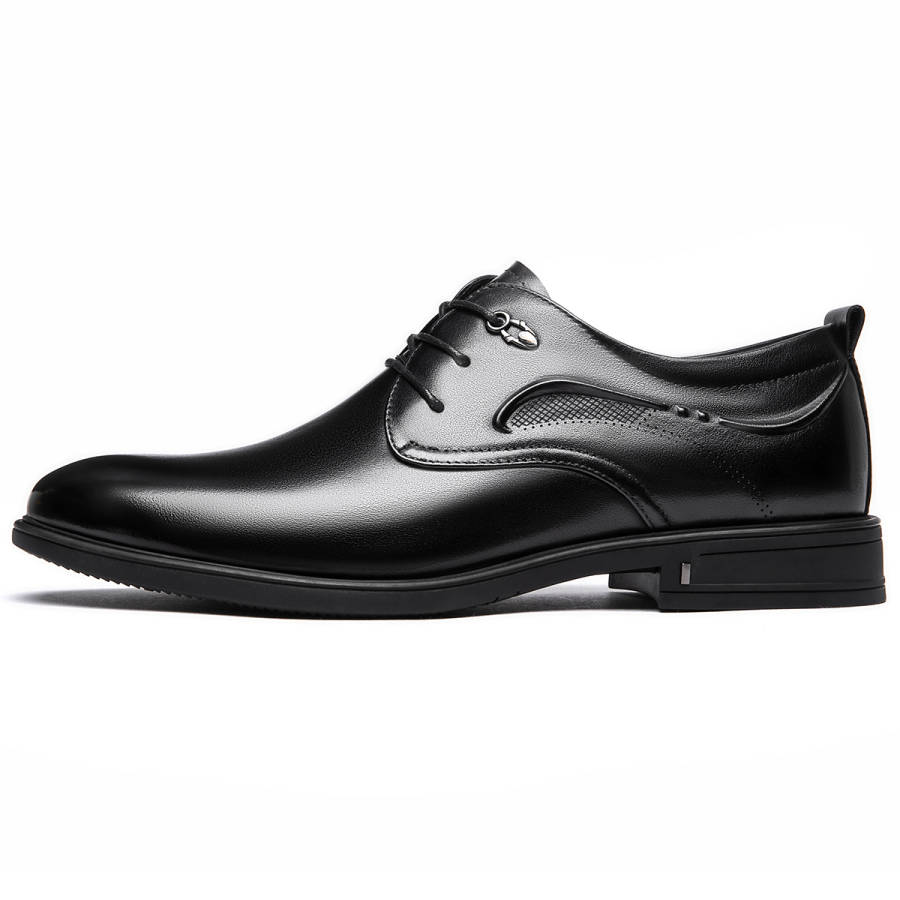 15 MINS Top Grain Cow Leather Casual Shoes Men's Black