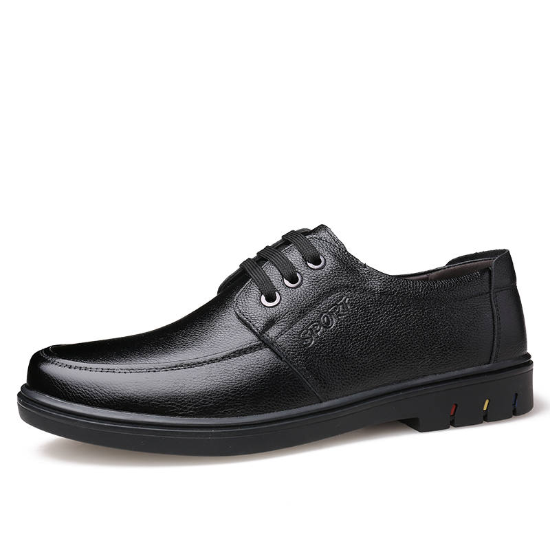 EGCHI Casual Leather Shoes Men's Mid Top Black