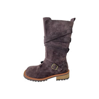 Mooreyu Atelier Crew Combat Boots 3.5cm Women's