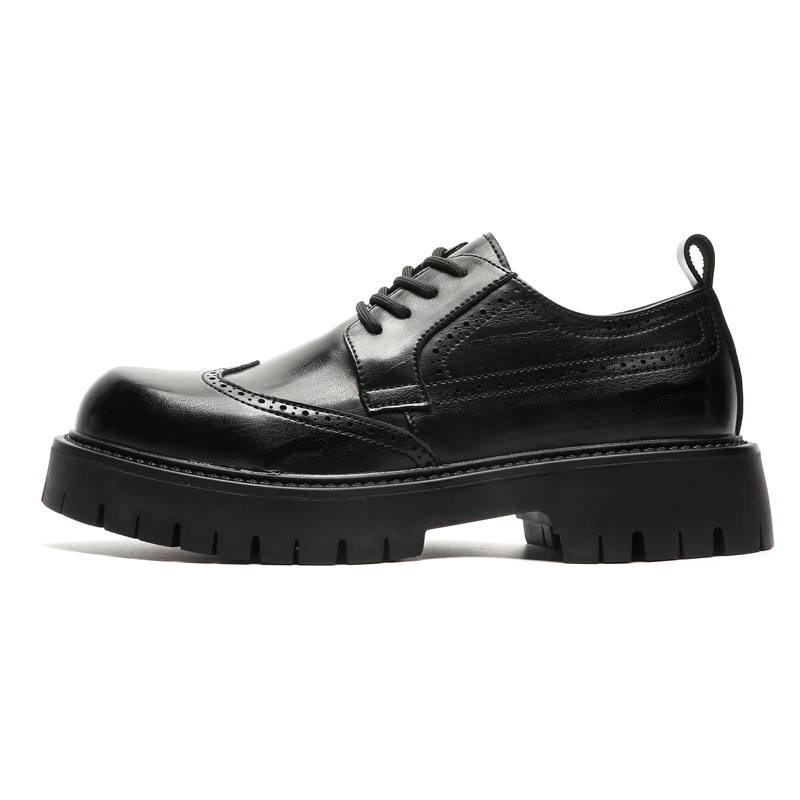 LUOMENG Men's Casual Shoes Men's Low Top Black, Brown