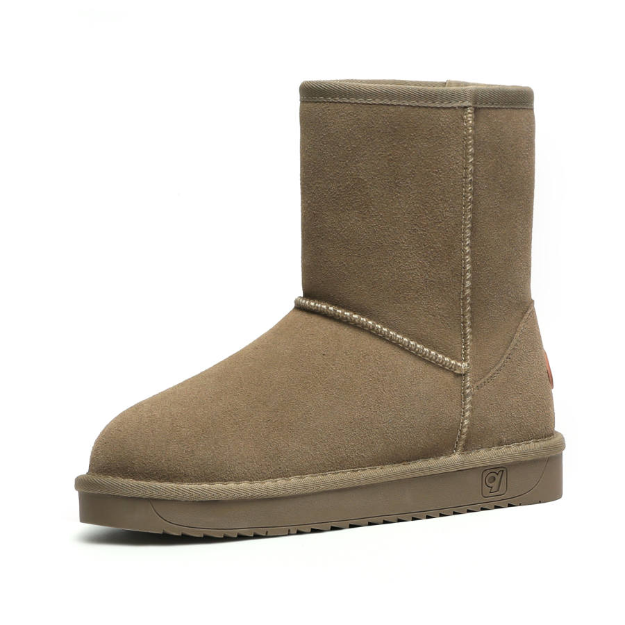 V Cow Suede Abrasion Resistant Slip Resistant Abrasion Resistant Slip Resistant Crew Snow Boots Women's