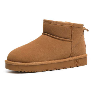 O.L Cow Split Leather Thermal Abrasion Resistant 10cm Snow Boots Women's