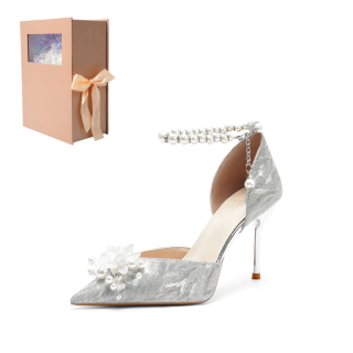 ANGEL BOY Sweetheart Pink Bowknot Box, Exquisite French Elegance Fairy Socialite Innocent Yet Alluring Slim Heel