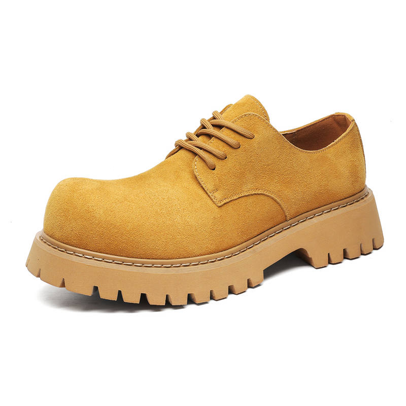 V05 Paris Derby Shoes, Nubuck, Vintage Chunky Shoes, Height Increasing Platform Comfortable, Couple Casual Shoes Men's