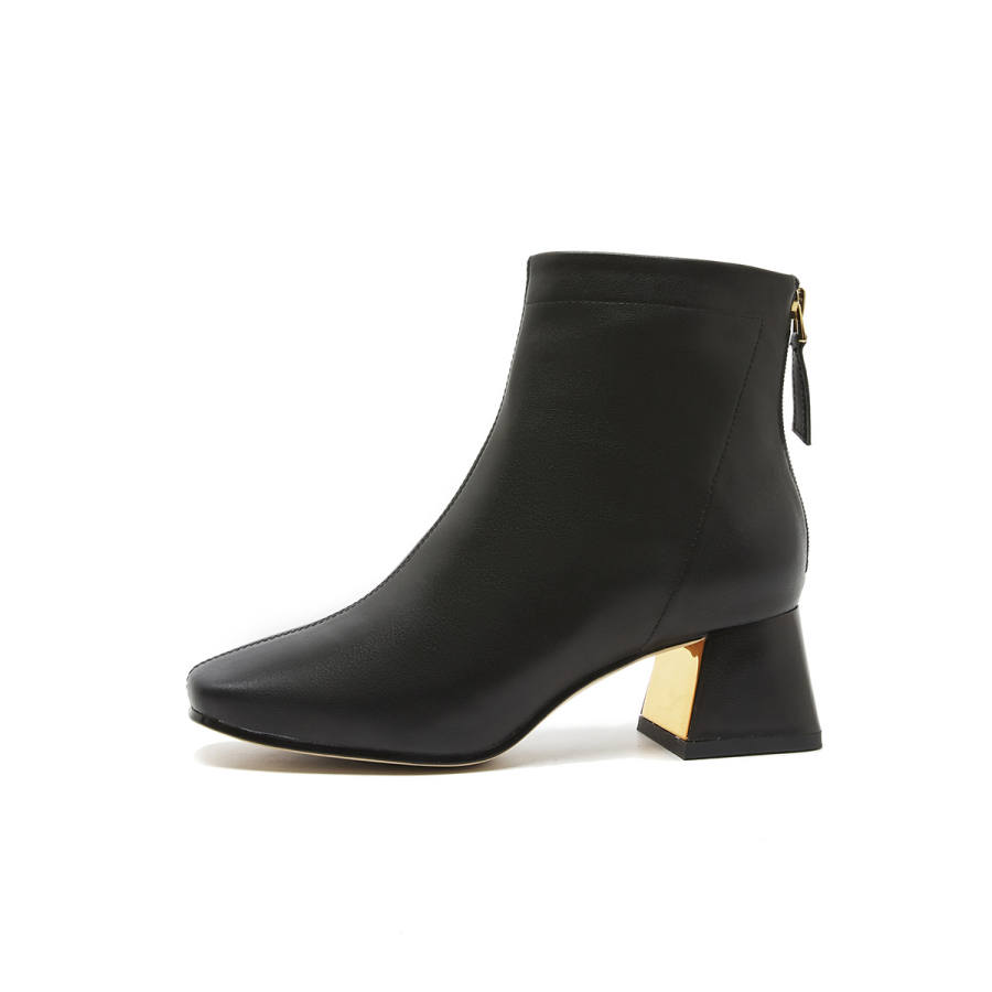 PIERCE GENTRY Top Grain Cow Leather Ankle Boots 5.5cm Women's