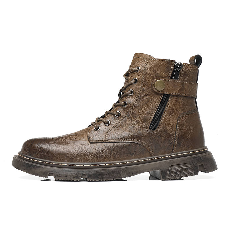 GONGNIUMEILI PU Short Combat Boots Men's