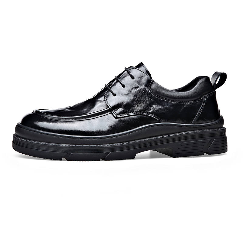 CITONGXIANSHENG Top Grain Cow Leather Casual Shoes Men's Black