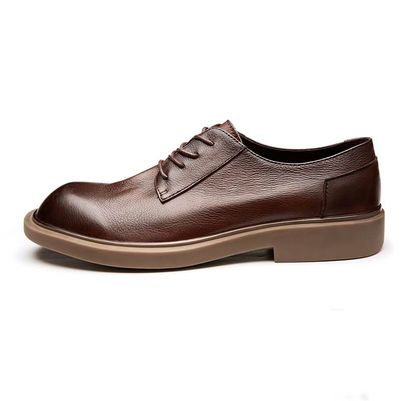 Brounvanm Top Grain Cow Leather Casual Shoes Men's Brown