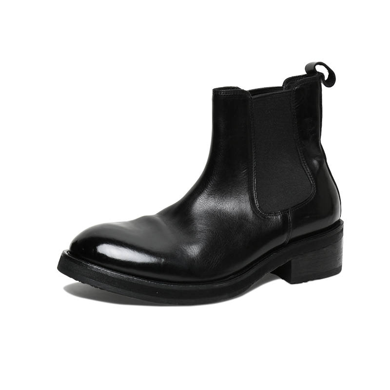 SAINTNJORD Horse Leather Short Chelsea Boots Men's Black