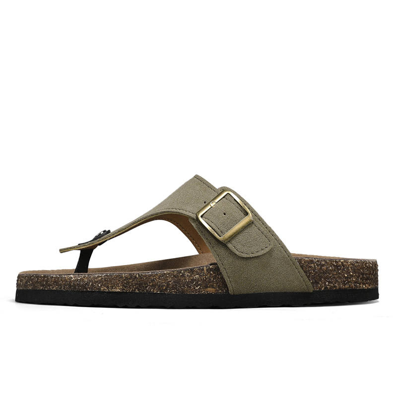 NANJIREN Cork Sole Skeleton Quick Dry Quiet Odor Resistant Abrasion Resistant Slip Resistant Quick Dry Flip Flops Men's